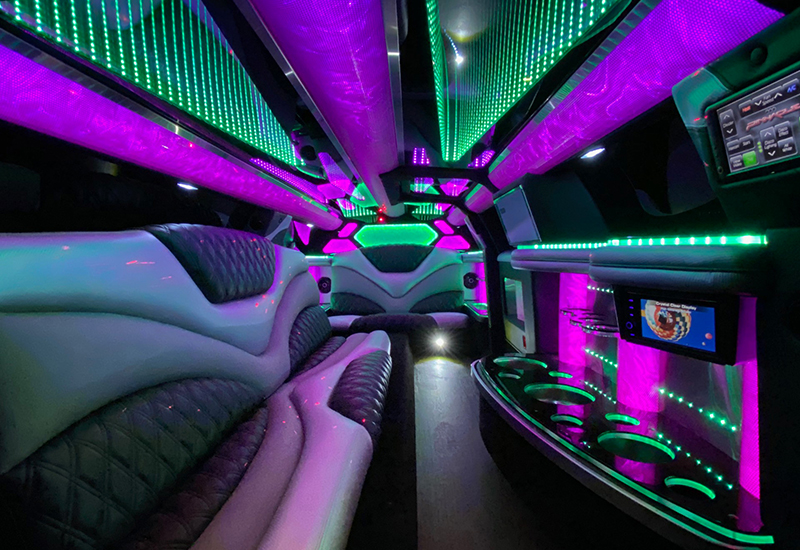 LED lights in a  limo
